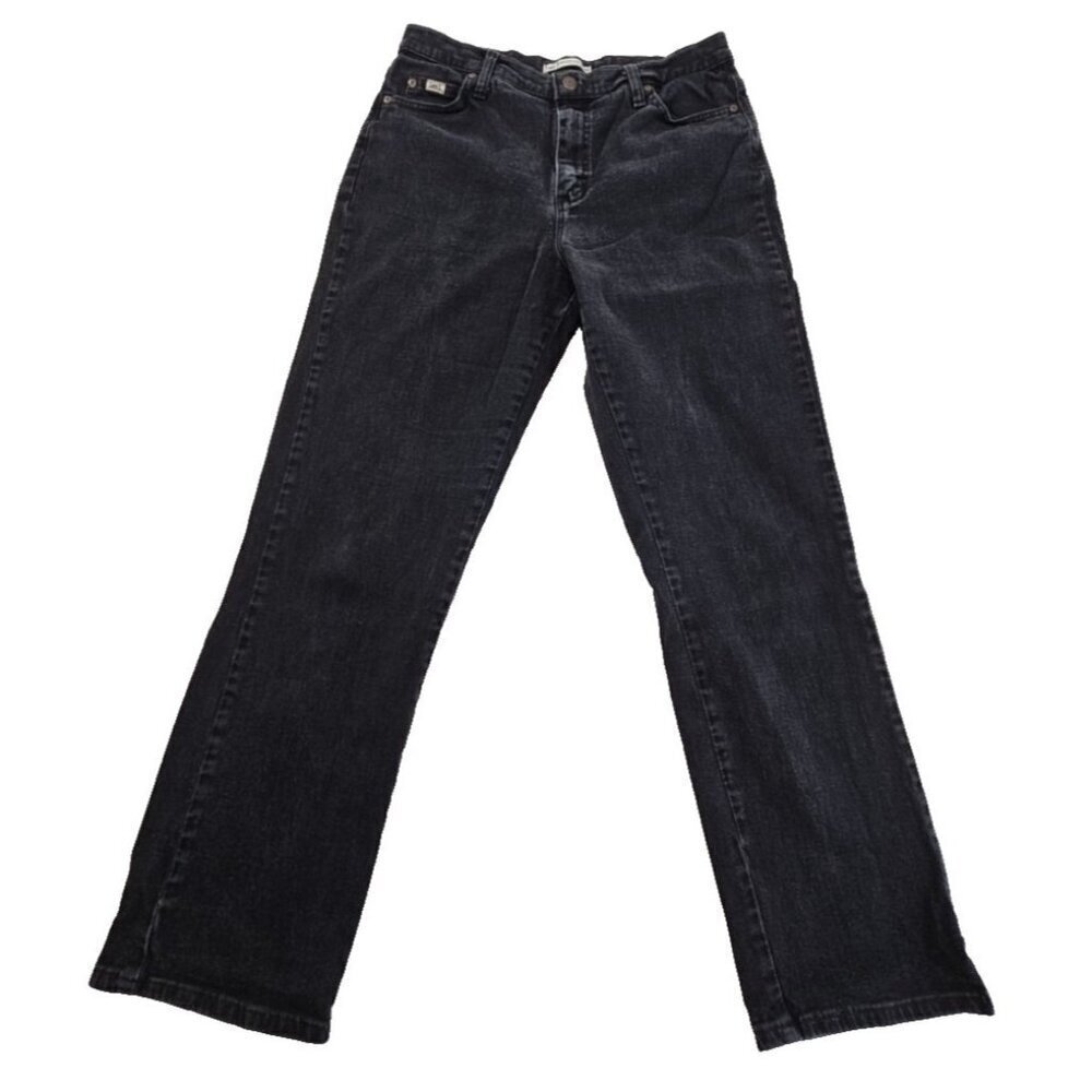 Lee Jeans Women's 12 Long W32 L32 Black‎ Mid-Rise Relaxed Straight Leg EUC